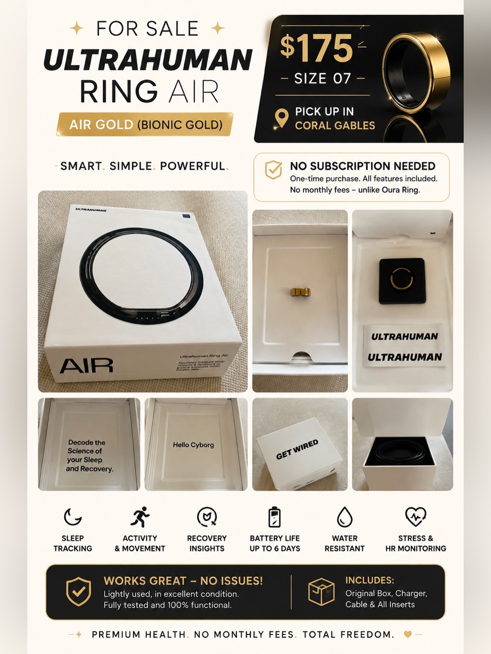 Ring Air - Air Gold Smart Ring (Gold)